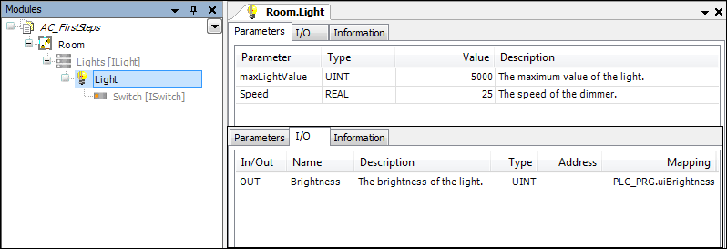 Einstellungen des Moduls "Light"