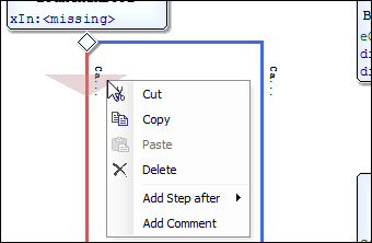Context menu of a branch