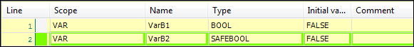 Example of change marker: New variable 'varB2' was added