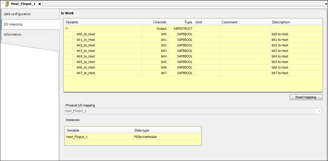 Tab: 'I/O Mapping'