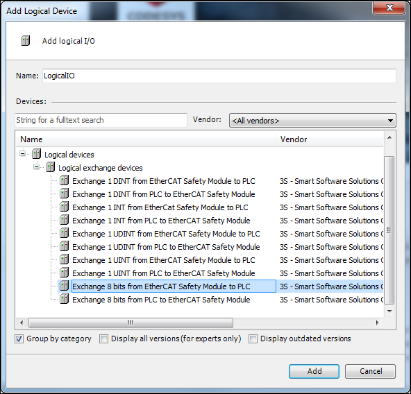 Dialog: Add Logical Device
