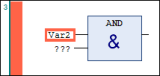 Esempio di marcatore di modifica: Input mappato su Var2